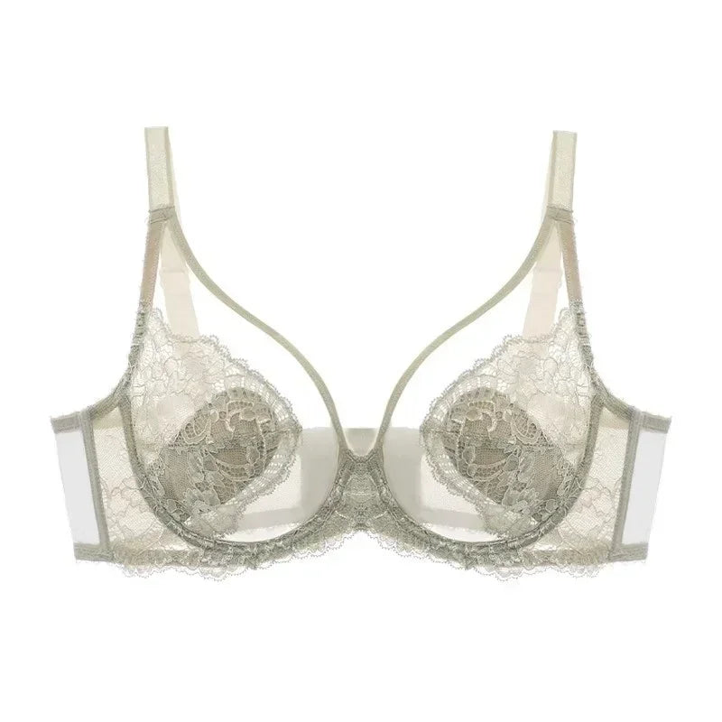 Lingerie Women's Thin BrasLace Full Cup BrasBeautifully Embroidered BrasAnti-SaggingUltra-Thin Bras