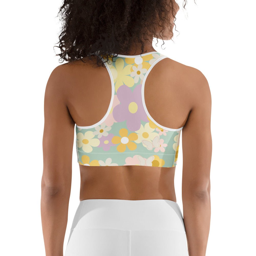 Pastel floral Sports bra